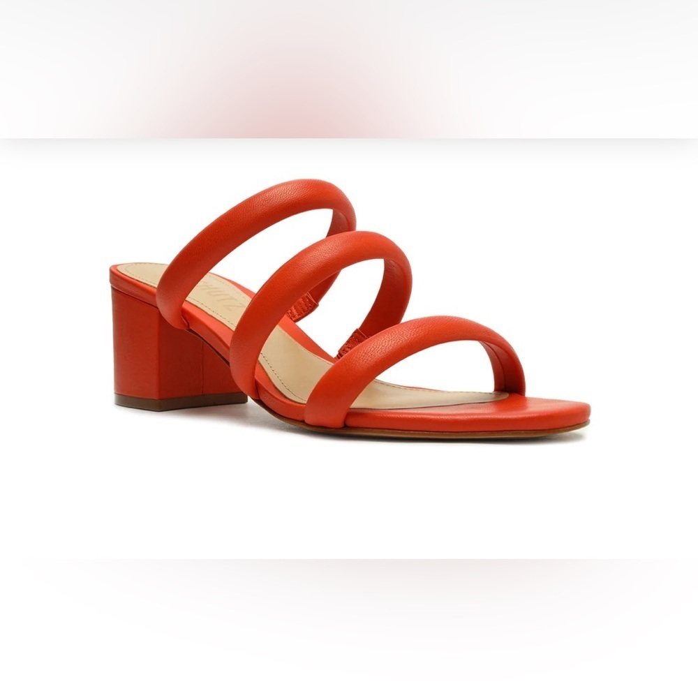 NEW WITH BOX SCHUTZ Olly Mid Block Nappa Leather Sandal